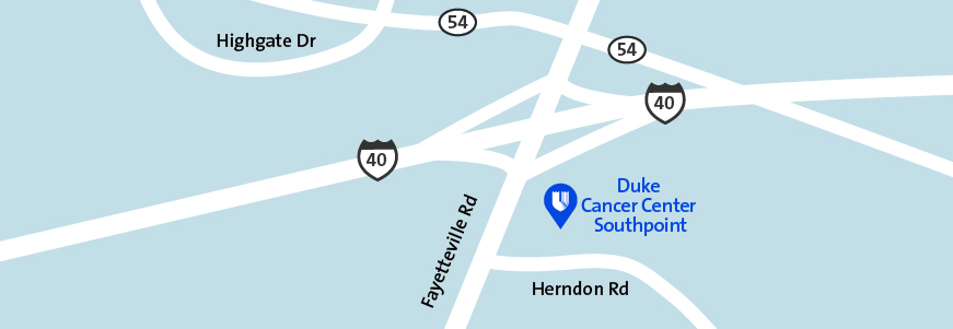 Map of Duke Cancer Center Southpoint