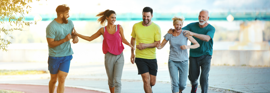 Afternoon jogging with family and friends