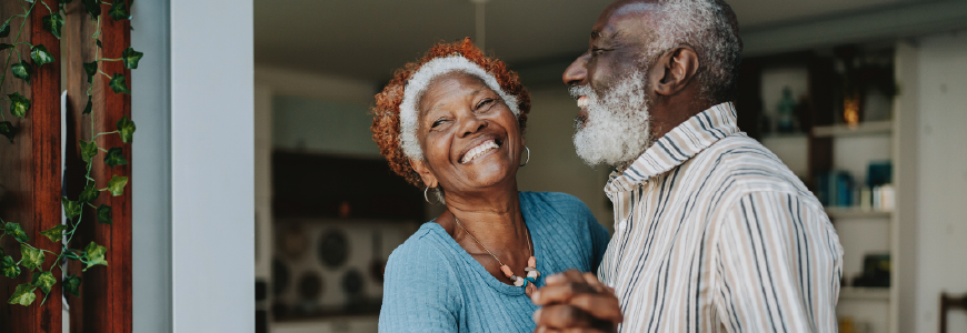 Senior couple dancing together