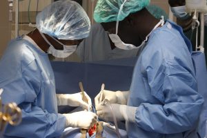 Mitral valve repair surgery at Fann Hospital (Dakar, Senegal).