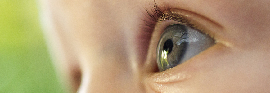 A close-up of a child's eye