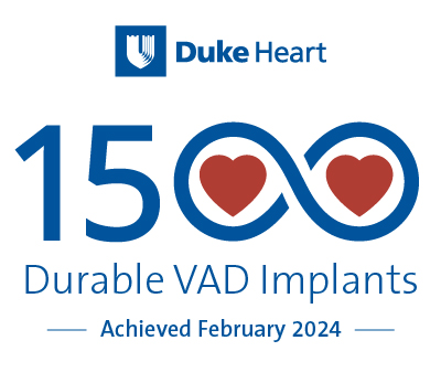 Duke Heart 1500 Durable VAD implants achieved in February 2024