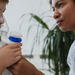 Child receiving an asthma treatment