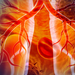 Medical Illustration showing lung cancer or bronchial carcinoma on medical background