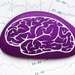 Purple brain drawing on brain wave on electroencephalogram EEG for epilepsy