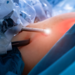 Surgical room in hospital with robotic technology equipment