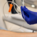 Man receiving infusion drip in hospital