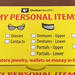 Yellow box for personal items