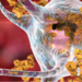 Antibodies attacking neuron, 3D illustration