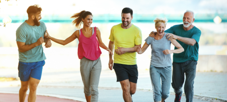 Afternoon jogging with family and friends